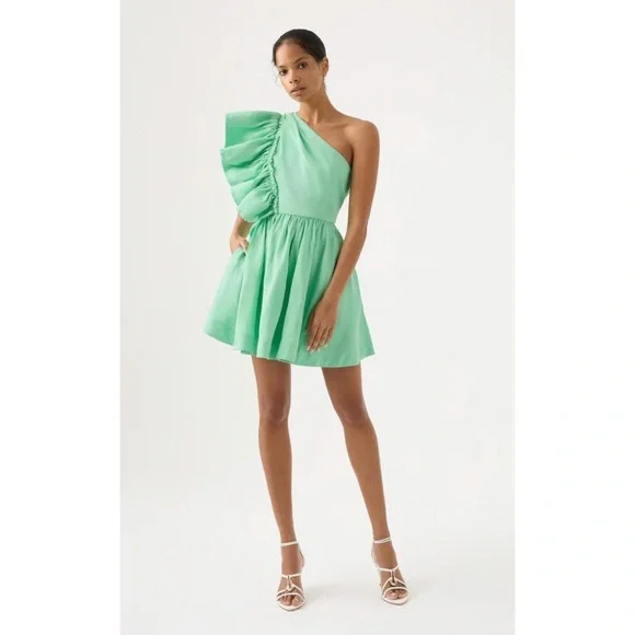 Aje Green Mini Dress Chic and Elegant